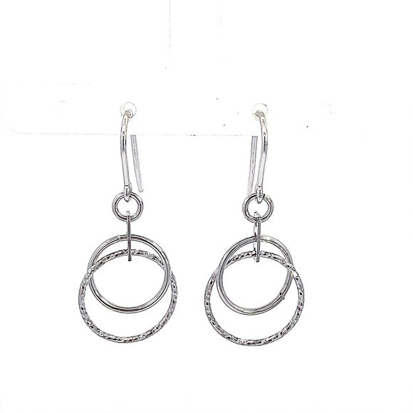 Mia Fiore Sterling Silver textured circle drop earrings NWT made in Italy - Picture 3 of 4